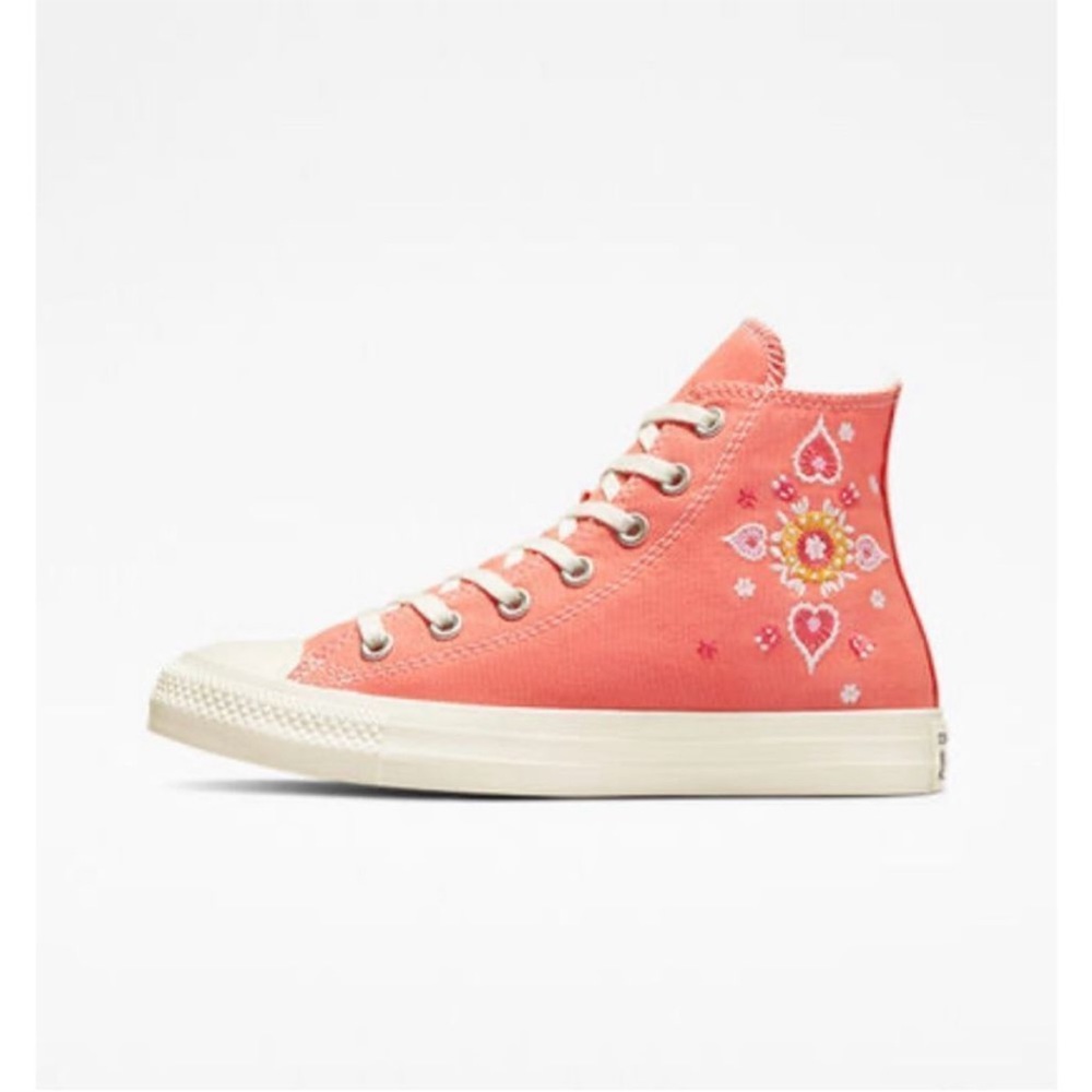 Chuck Taylor All Star Floral Embroidery Woman’s 8.5 High Top Shoes